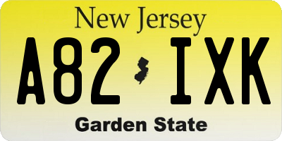 NJ license plate A82IXK