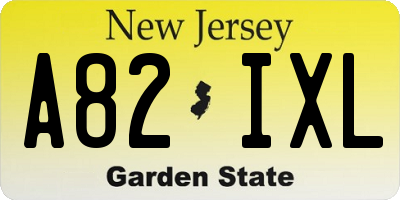 NJ license plate A82IXL