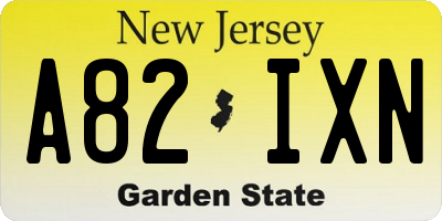 NJ license plate A82IXN