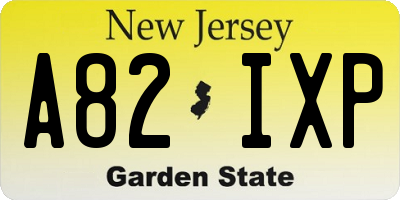 NJ license plate A82IXP