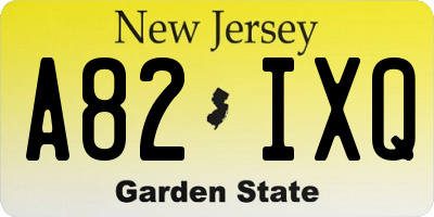 NJ license plate A82IXQ