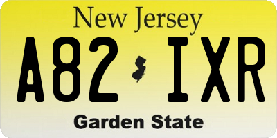 NJ license plate A82IXR