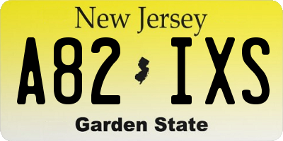 NJ license plate A82IXS