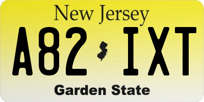 NJ license plate A82IXT