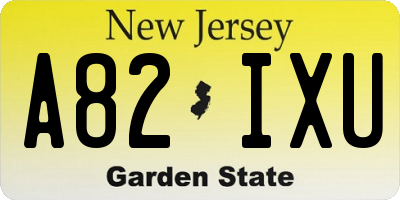 NJ license plate A82IXU