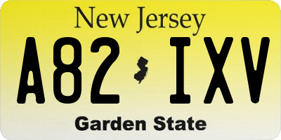 NJ license plate A82IXV