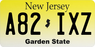 NJ license plate A82IXZ