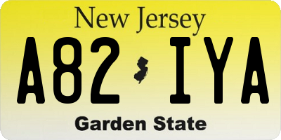 NJ license plate A82IYA
