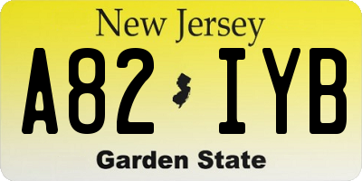 NJ license plate A82IYB