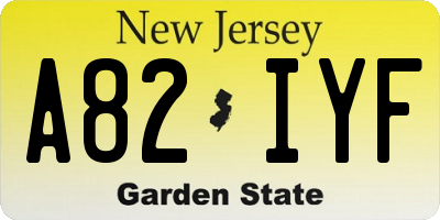 NJ license plate A82IYF