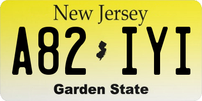 NJ license plate A82IYI