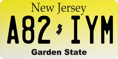 NJ license plate A82IYM