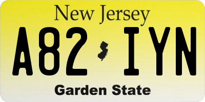 NJ license plate A82IYN