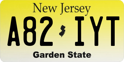 NJ license plate A82IYT