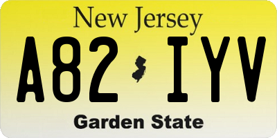 NJ license plate A82IYV