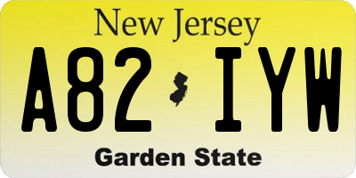 NJ license plate A82IYW