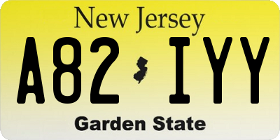 NJ license plate A82IYY