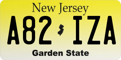 NJ license plate A82IZA