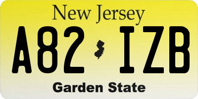 NJ license plate A82IZB