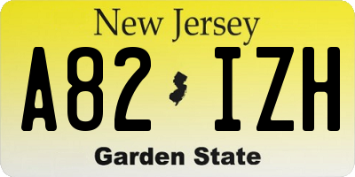NJ license plate A82IZH