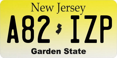 NJ license plate A82IZP