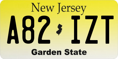 NJ license plate A82IZT