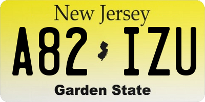NJ license plate A82IZU