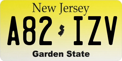 NJ license plate A82IZV
