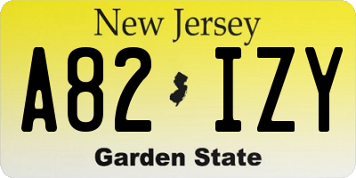 NJ license plate A82IZY