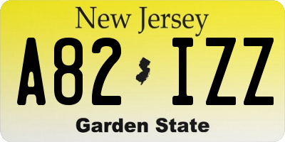 NJ license plate A82IZZ