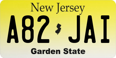 NJ license plate A82JAI