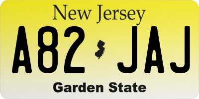 NJ license plate A82JAJ