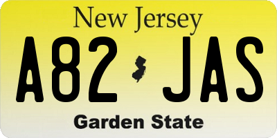 NJ license plate A82JAS