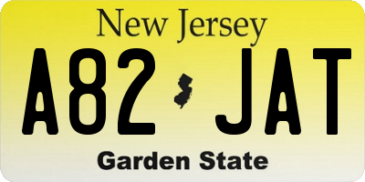 NJ license plate A82JAT
