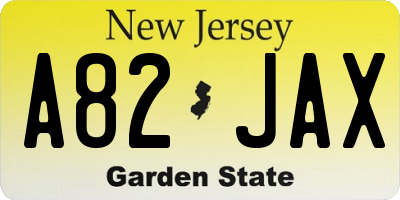 NJ license plate A82JAX
