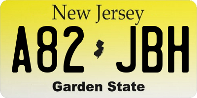 NJ license plate A82JBH