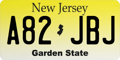 NJ license plate A82JBJ