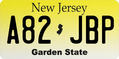 NJ license plate A82JBP