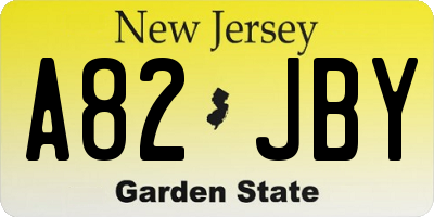 NJ license plate A82JBY