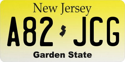 NJ license plate A82JCG