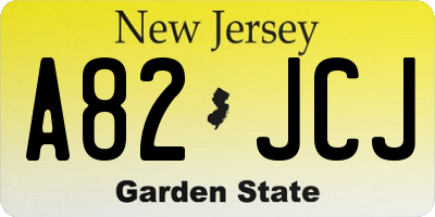 NJ license plate A82JCJ