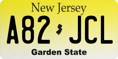 NJ license plate A82JCL