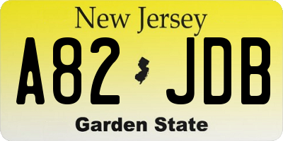 NJ license plate A82JDB