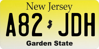 NJ license plate A82JDH