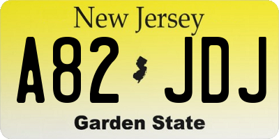NJ license plate A82JDJ