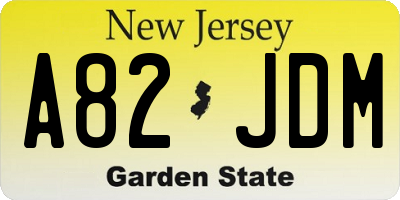 NJ license plate A82JDM
