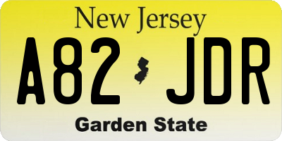 NJ license plate A82JDR