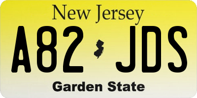 NJ license plate A82JDS