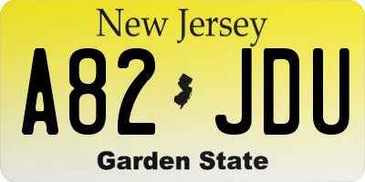 NJ license plate A82JDU