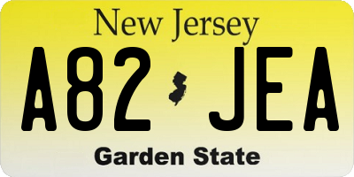 NJ license plate A82JEA
